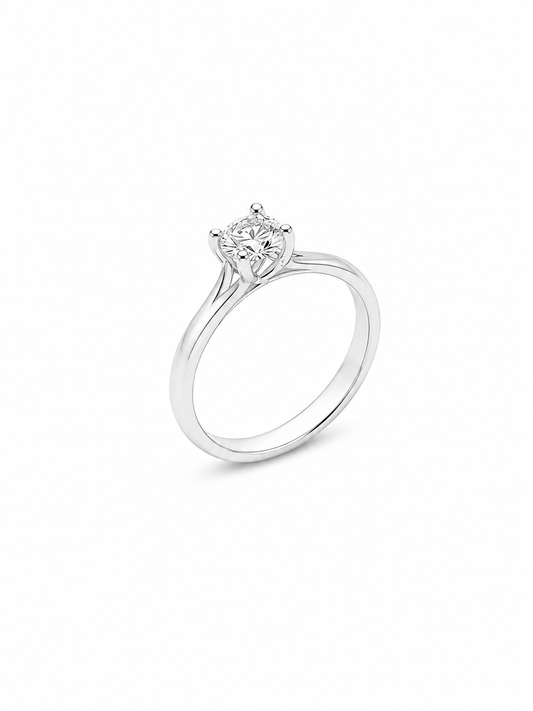 Anello Solitario Oro Bianco Diamanti Ct. 0,46 E VS2