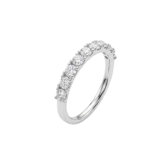 Anello Donna Fantasia Fedina Oro bianco Diamanti Ct.0,80