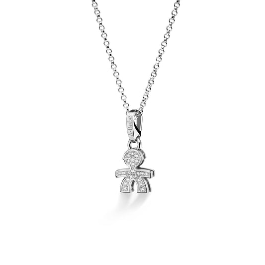 Le Bebè White Gold Necklace Pendant Little Girl I mini LBB048N