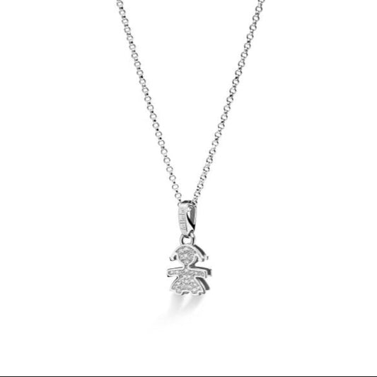 Le Bebè White Gold Necklace Pendant Little Girl I mini LBB048N