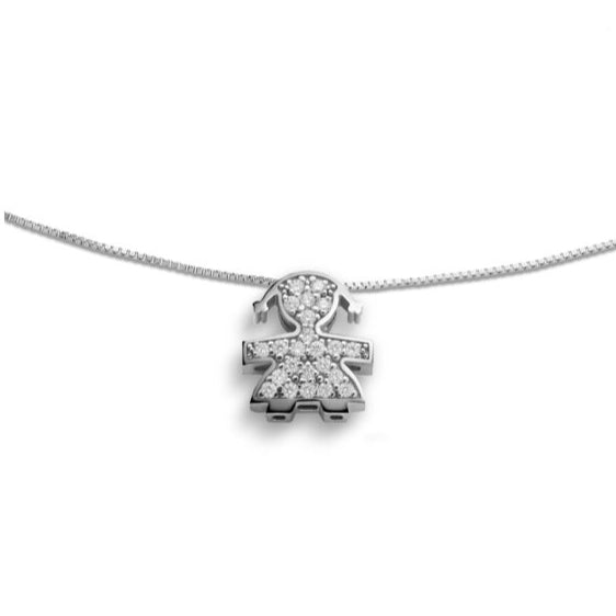 Le Bebè White Gold Necklace Pendant Little Girl I mini LBB048N