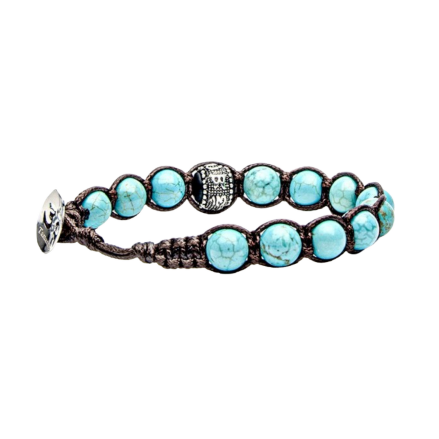 Bracciale Donna Uomo Tamashii Turchese Ruota della Preghiera Pietre Dure