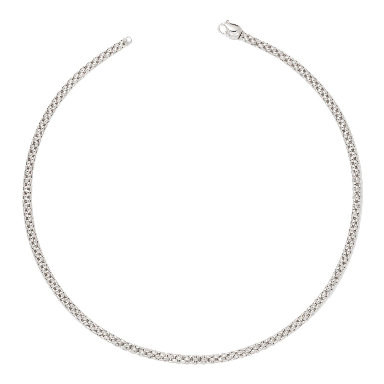 collana fope oro bianco 18 carati chiusura moschettone 610C bianco