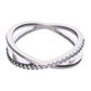 anello donna argento 925 con zirconi bianchi a intreccio. brand diamondire lega in argento e palladio e copertura platino e rodiatura finale