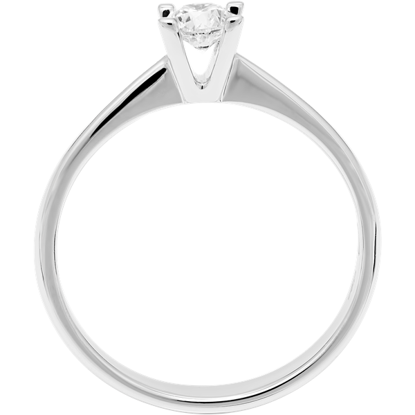 anello solitario diamante dluce wdg oro bianco 18 carati con diamante bianco taglio brillante. gambo dritto e pietra montata a giorno con 4 griffes