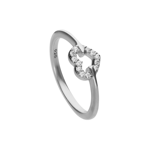 Diamonfire Heart Silver Ring