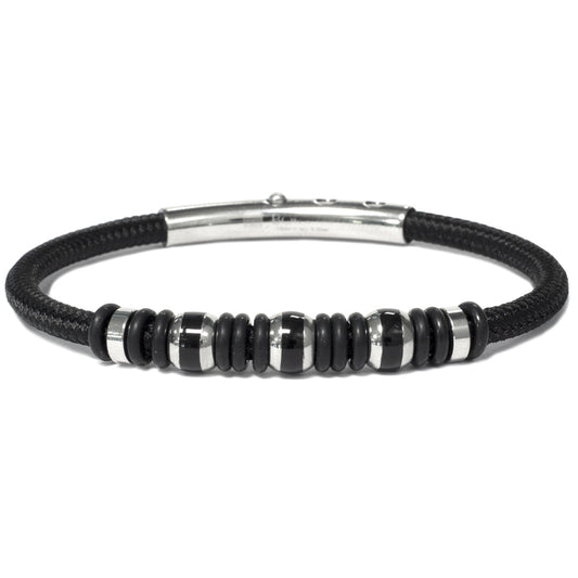 Bracciale Uomo Borsari Acciaio Smalto Nero BRSAT00A