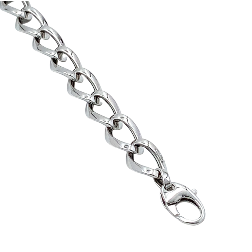 Bracciale Donna Oro Bianco Maglia Ovale