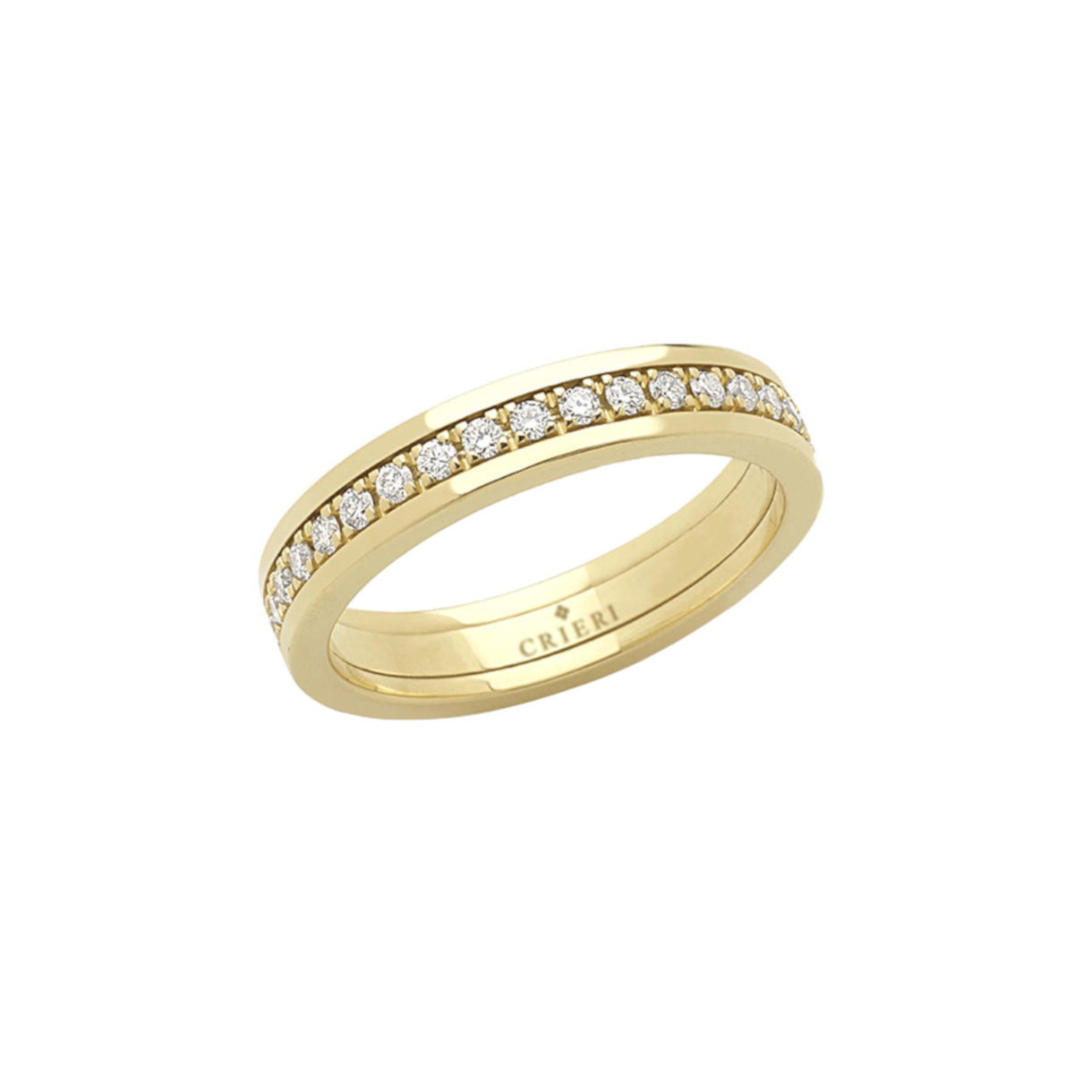 anello oro giallo e diamanti bianchi crieri modello eternity eternelle vera girodito. collezione always.