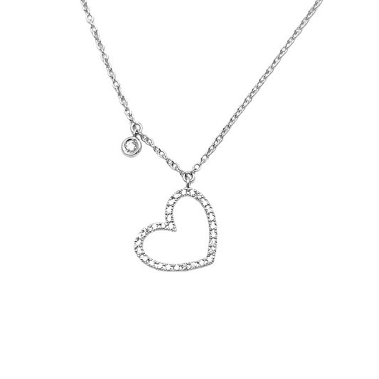 Collana Donna Mirco Visconti Cuore Oro Bianco e Diamanti