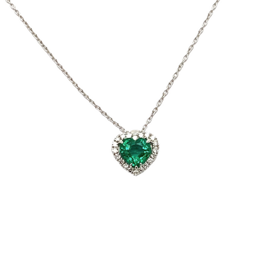 Collana Donna Mirco Visconti Cuore Smeraldo Oro Bianco Diamanti