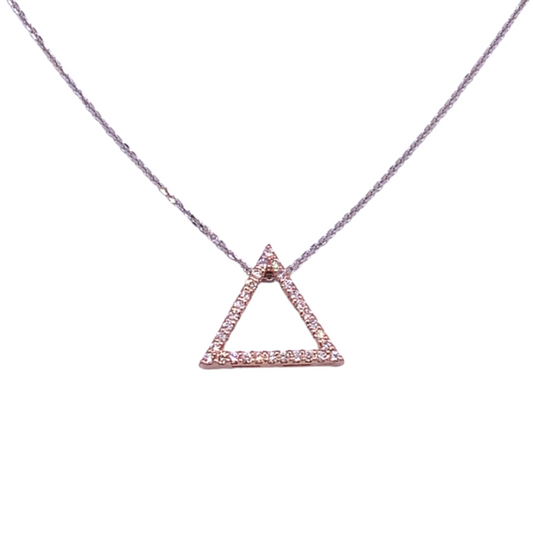 Collana WDG Triangolo Oro Rosa Diamanti