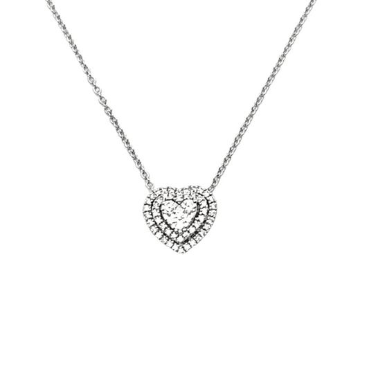 Collana Donna Mirco Visconti Cuore Oro Bianco e Diamanti