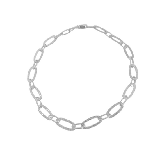 Collana Donna Argento Ovali martellati Gingilli HH204