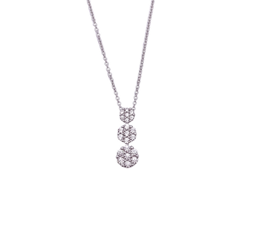 Trilogy Pavè White Gold Women's Necklace