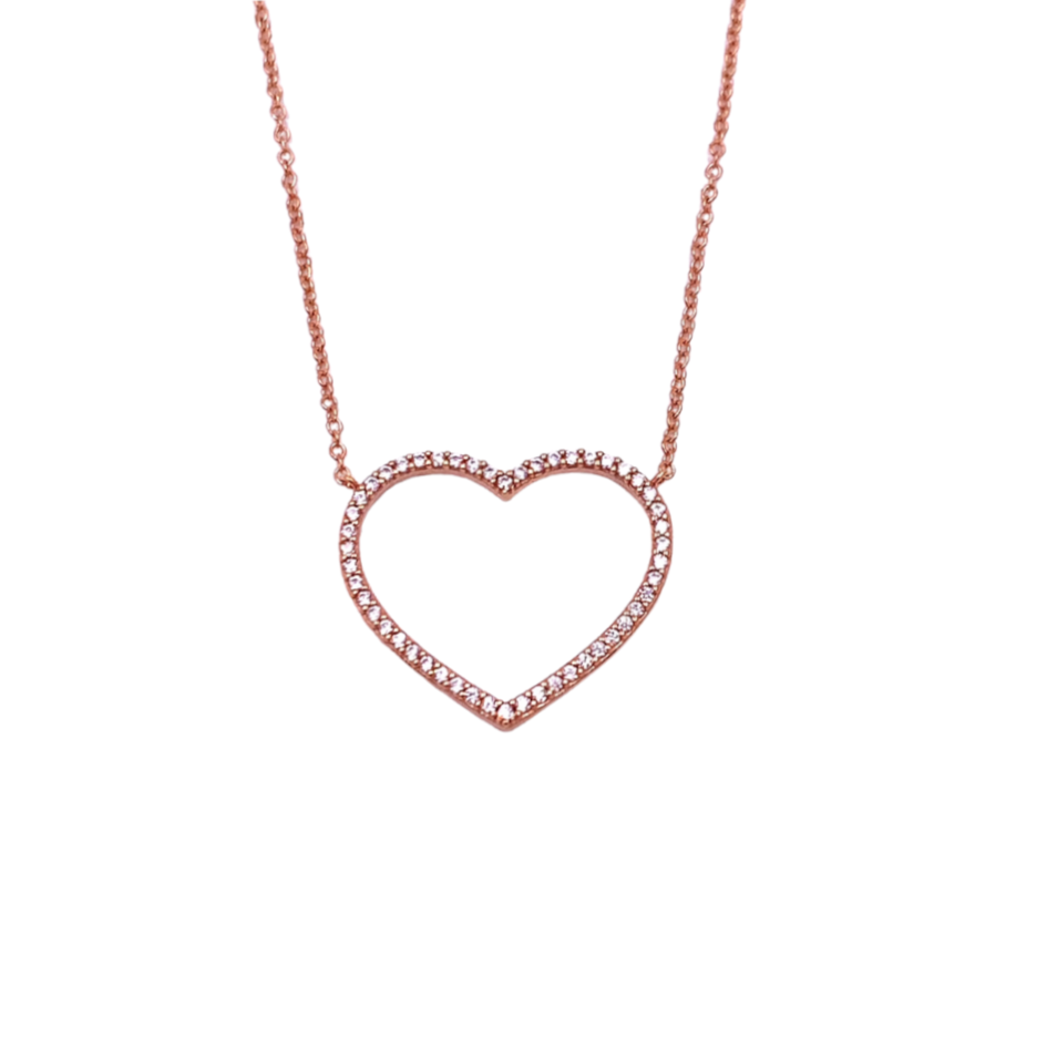 Woman Necklace Rose Gold Heart Pendant