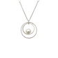 Collana Donna Perla Cerchio Oro Bianco e Diamanti