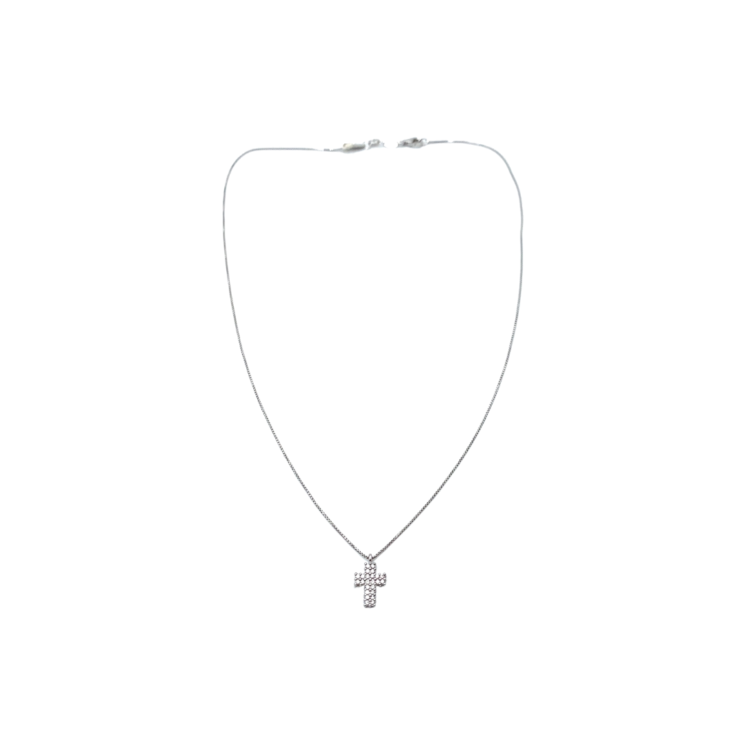 Collana Donna Mirco Visconti Croce Oro Bianco e Diamanti