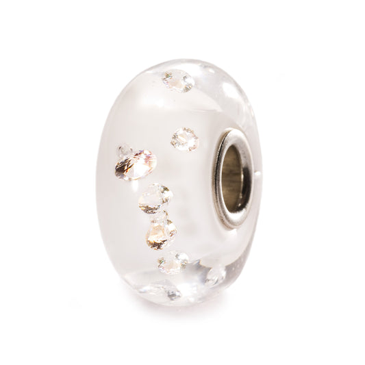 Trollbeads Diamante Bianco Ciondolo Vetro e Argento