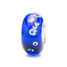 Trollbeads Blue Diamond Glass and Silver Charm