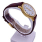 orologio donna Lorenz con cassa in oro giallo 18 carati e cinturino in pelle marrone. Visuale di lato.