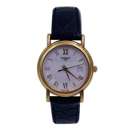 Tissot yellow gold women's watch with leather strap