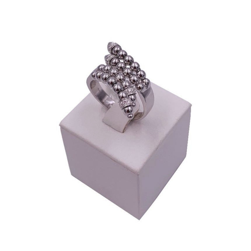 Anello Fantasia Oro Bianco e Diamanti