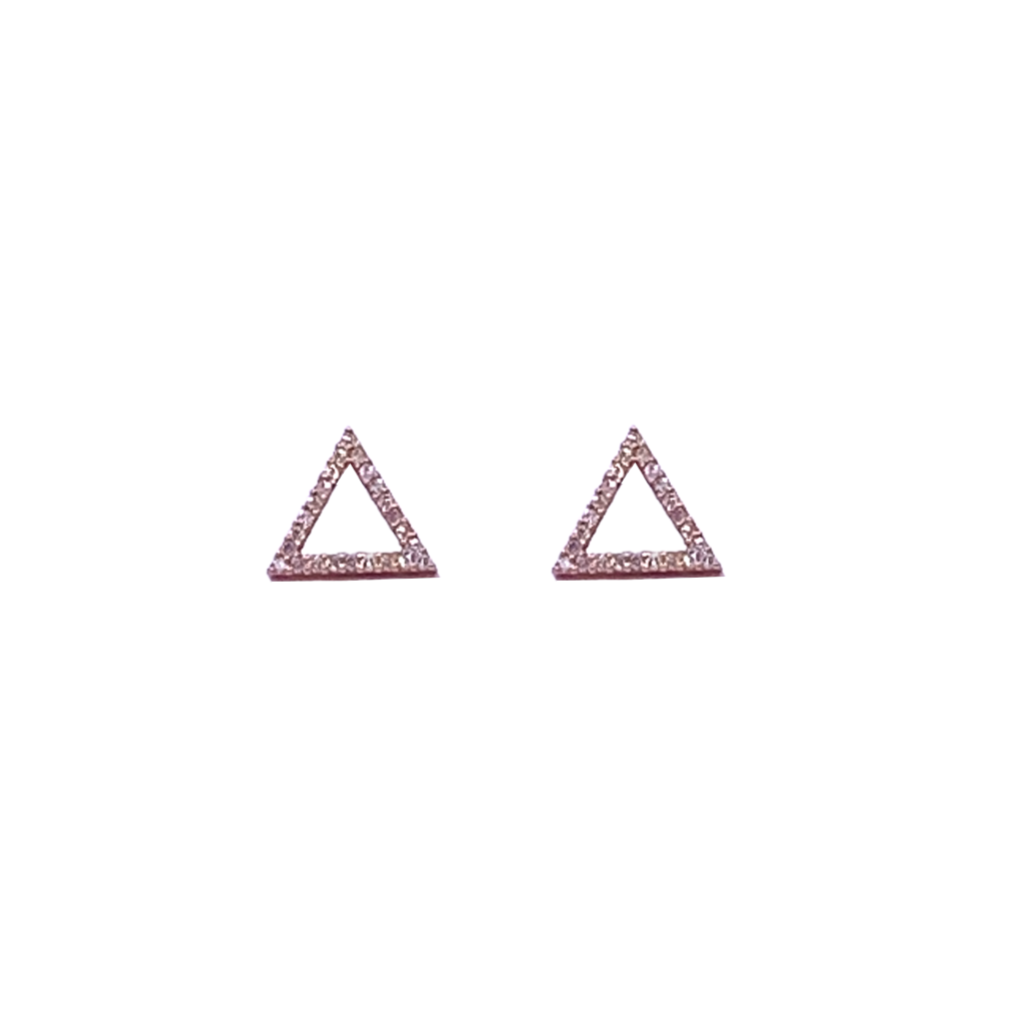 Orecchini D Luce Triangolo Oro Rosa Diamanti