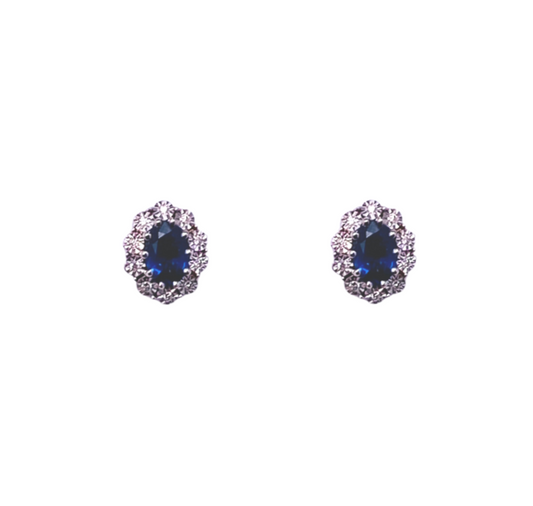 Earrings Color Sapphire white gold and diamonds