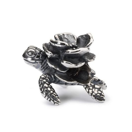 Trollbeads Turtle Flower Charm Silver