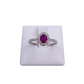 White Gold Woman Ring Diamonds and Ruby