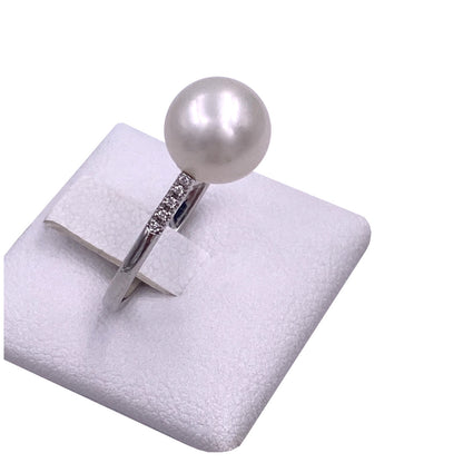 Mirco Visconti Women's Ring Pearl White Gold and Diamonds