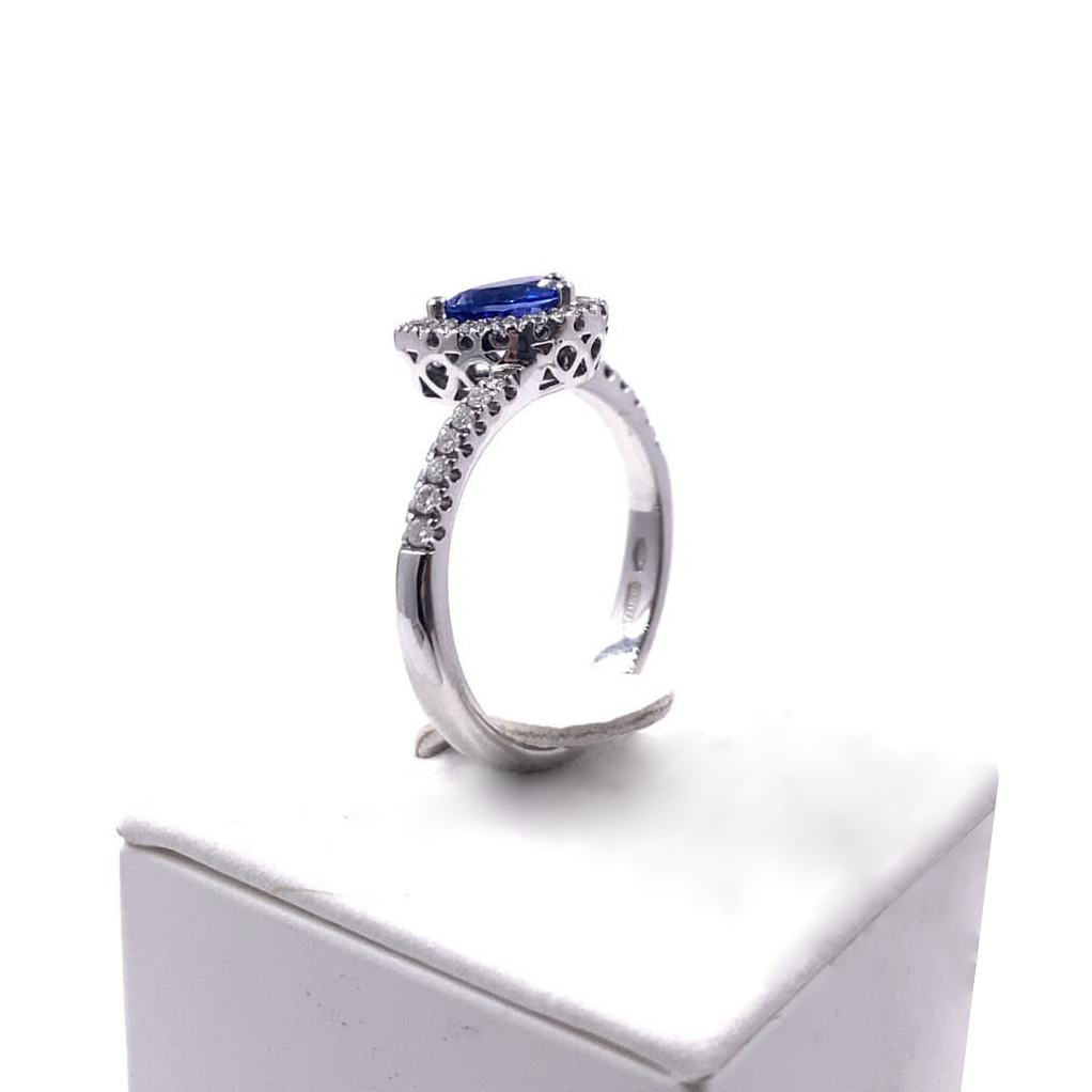 Mirco Visconti Women s Ring White Gold Diamonds and Sapphire