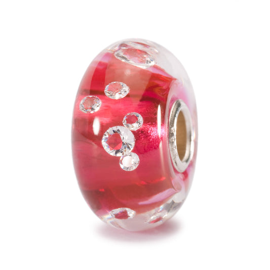 Trollbeads Pink Diamond Glass and Silver Charm