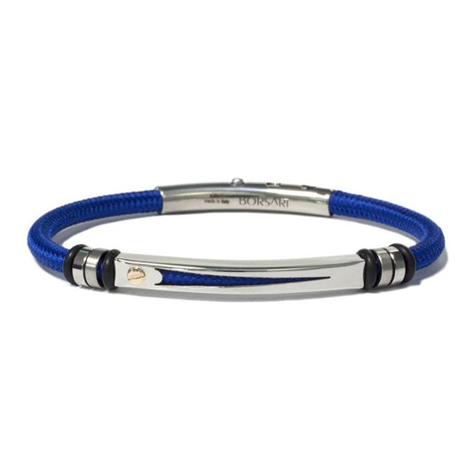 Bracciale Uomo Borsari Acciaio Poliestere Blu NAUTICO046