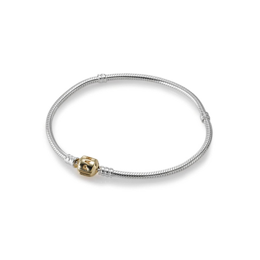 bracciale pandora moments maglia classica snake chiusura oro giallo