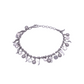 bracciale argento donna con ciondoli portafortuna quadrifoglio cornetto coccinella pendenti. chiusura regolabile.