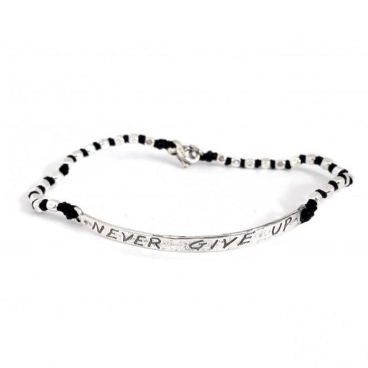 Bracciale Uomo Donna Spadarella Argento Never Give Up SPBR466