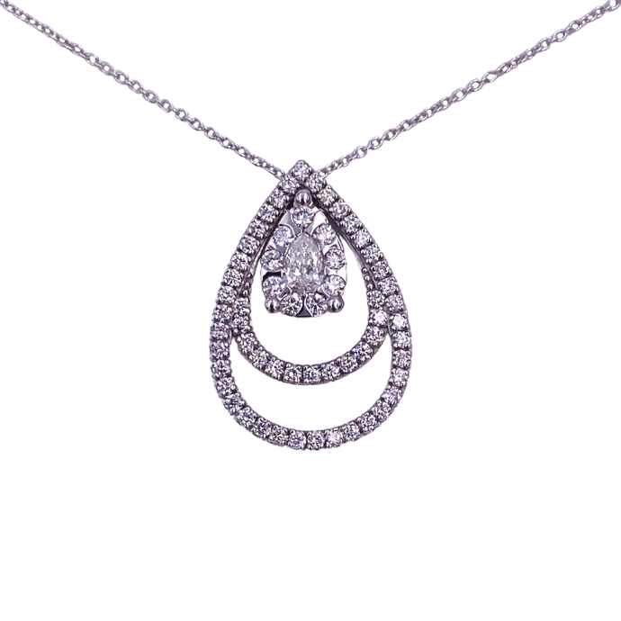 collana mirco visconti goccia diamanti oro bianco 18 carati