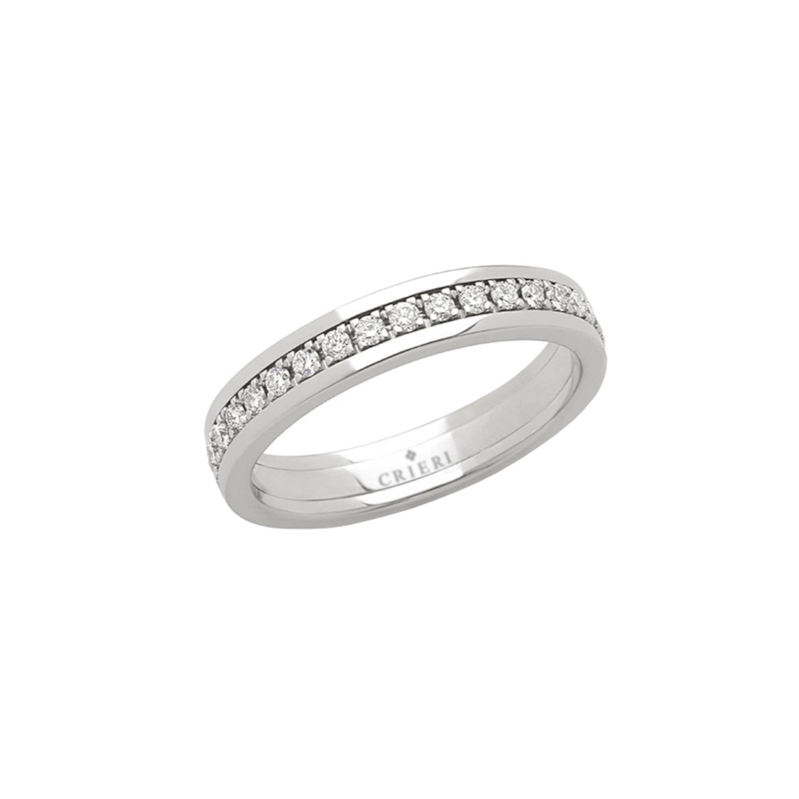 anello modello eternity crieri in oro bianco 18 carati e diamanti bianchi. collezione always.