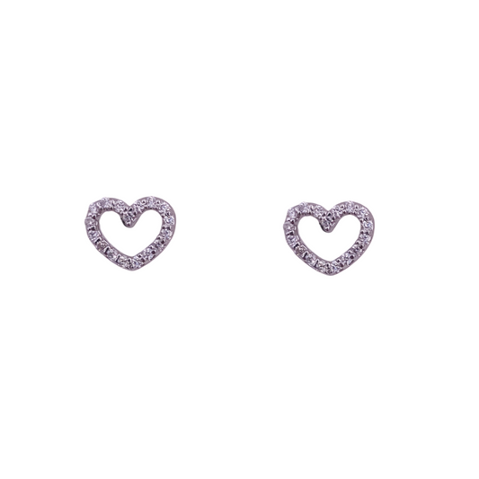 orecchini cuore oro bianco diamanti