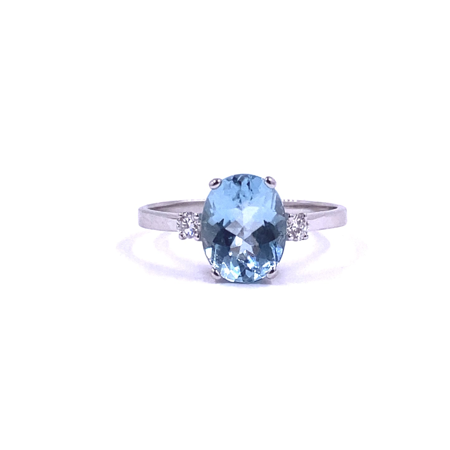 Mirco Visconti White Gold Ring Diamonds and Aquamarine