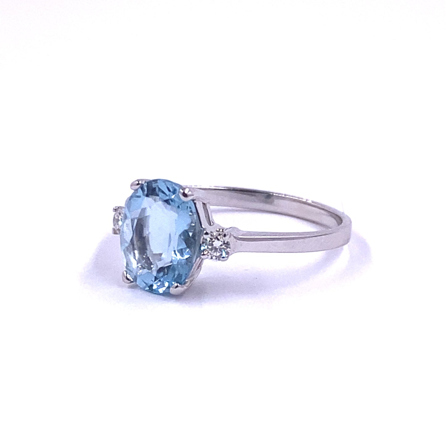 Mirco Visconti White Gold Ring Diamonds and Aquamarine