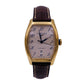 orologio donna longines rettangolare cassa oro giallo cinturino pelle con datario ore 6