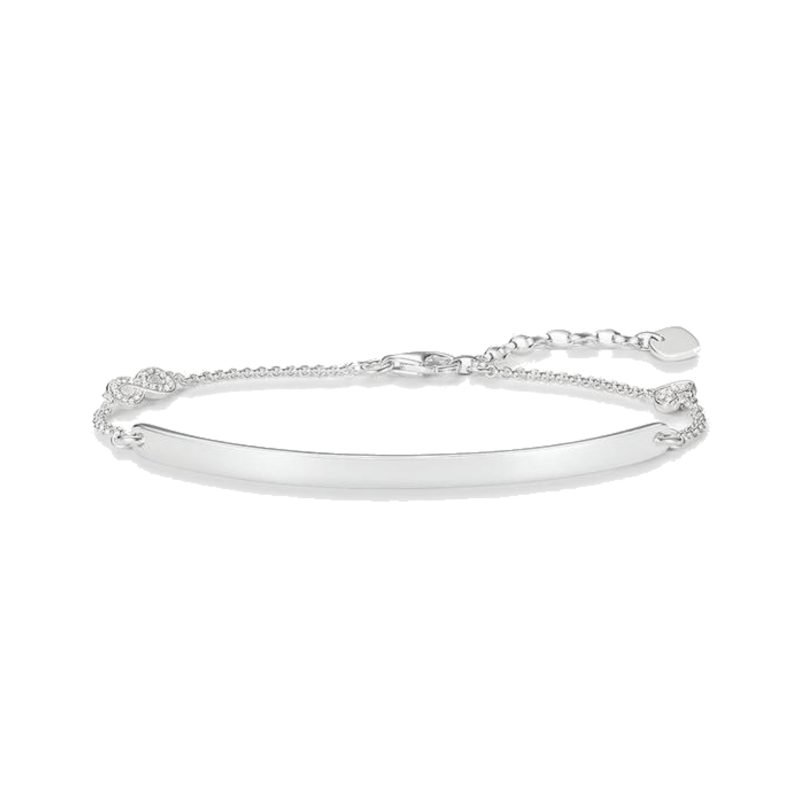 bracciale thomas sabo love bridge argento zirconi bianchi cuore infinito