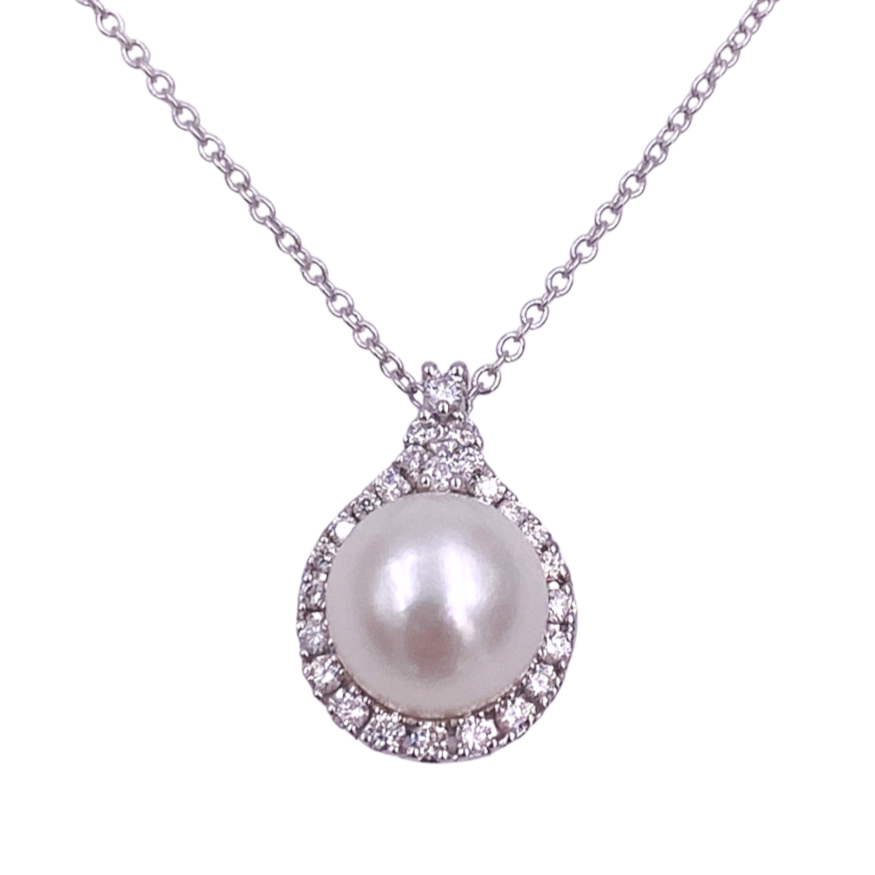 collana donna diamanti perla mirco visconti. Visuale particolare pendente
