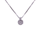 collana punto luce mirco visconti oro bianco 18 carati e diamanti. Punto luce a fiore pavé. Visuale frontale