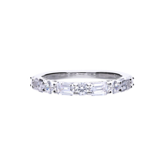 Women's Diamonfire Silver Ring and Riviere Zirconia