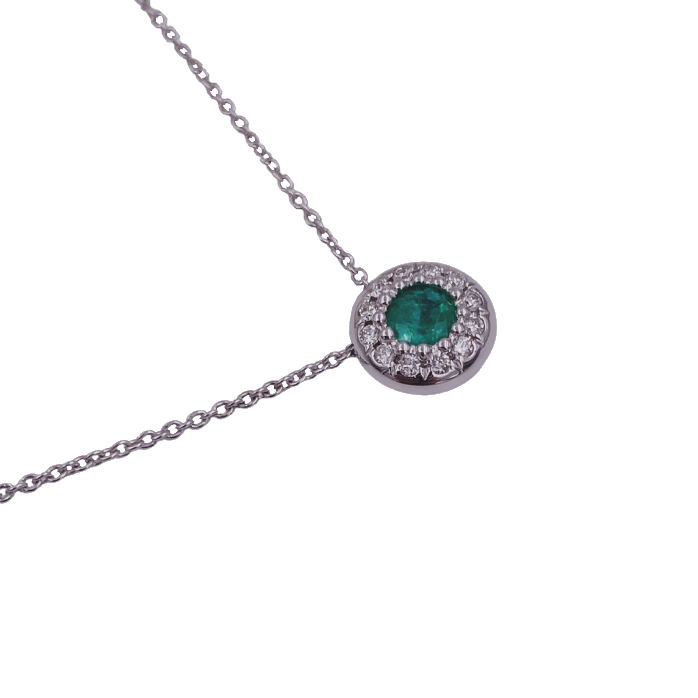 collana donna smeraldo colombia diamanti pavé