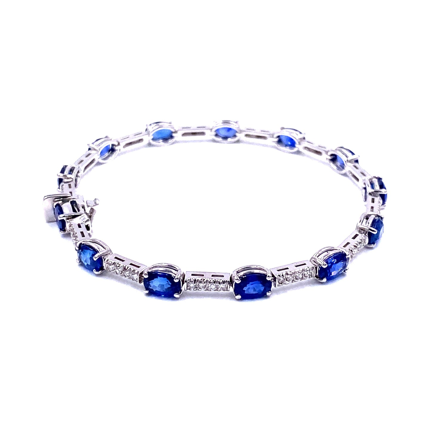 Women's Diamond and Sapphire Tennis Bracelet